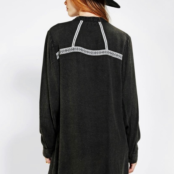 MINKPINK grey button down long sleeve Prairie western Dress - Picture 2 of 8